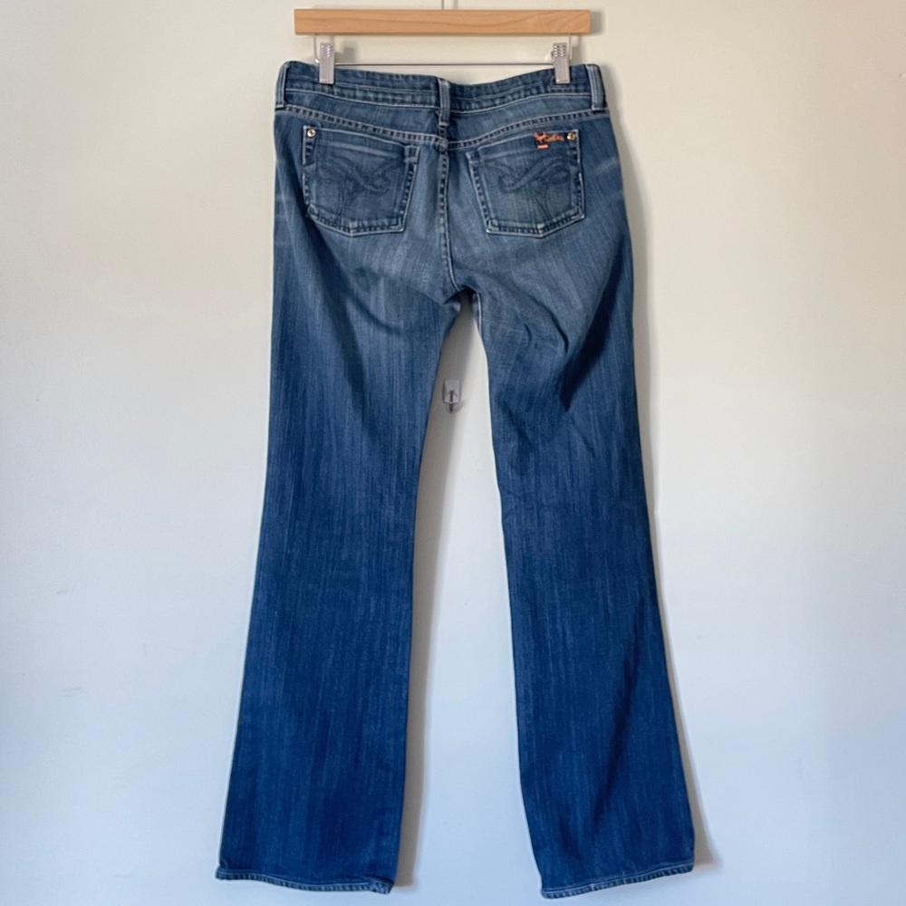 Anthropologie FIDELITY DENIM Japan Rose Skinny Flare Blue Water Sapphire Jean - Picture 4 of 13